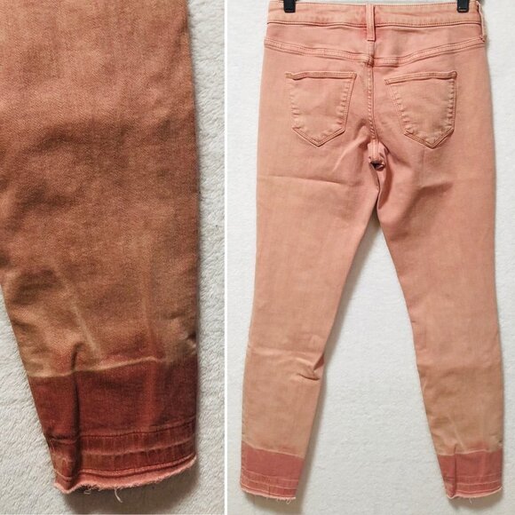 Universal Thread Peach Orange Cropped Jeans With Released Hems Size 2/26R - Picture 5 of 7